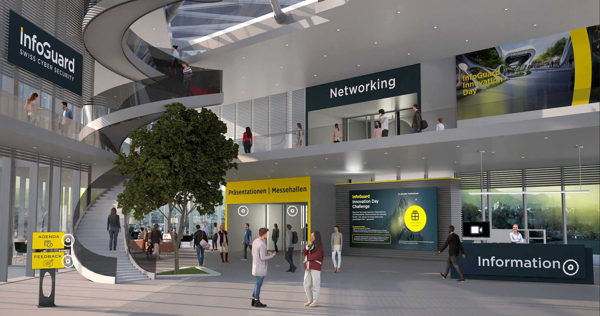 Eingangshalle zum virtuellen InfoGuard Innovation Day 2026